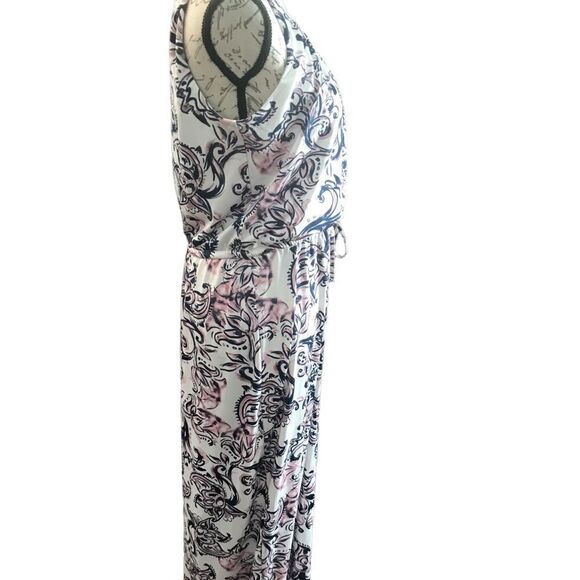 Nina Leonard Maxi Dress Medium Purple and White Floral - Picture 4 of 10